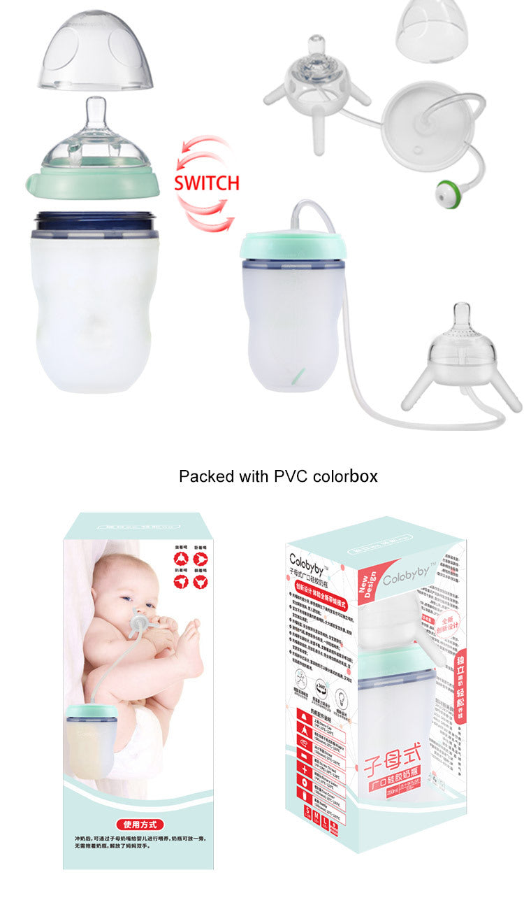 Feeding Bottle Kids Cup Children Training Silicone Sippy