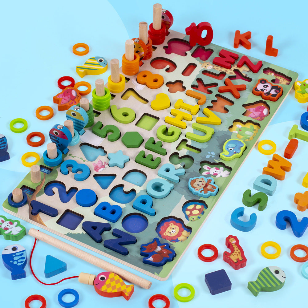 Children'S Magnetic Fishing Toys Intelligence Development Digital Assembly Building Blocks Enlightenment Early Education